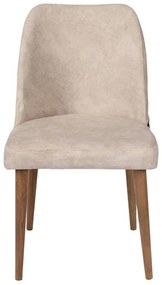 Καρέκλα Nova (Σετ 4Τμχ) 974NMB1219 50x49x90cm Walnut-Cream Μέταλλο,Τεχνόδερμα,Ξύλο