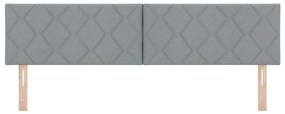 vidaXL Κεφαλάρι με φώτα λωρίδας LED Ανοιχτό γκρι 180 cm ύφασμα