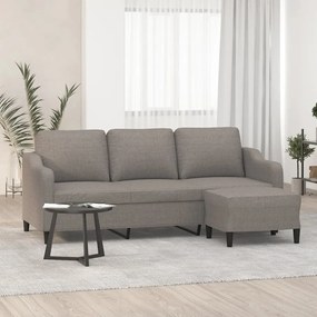 Καναπές Τριθέσιος Taupe 180 εκ. Υφασμάτινος με Υποπόδιο