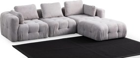 Corner Sofa Amaris 3 Seater With Pouffe - Light Grey Light Grey