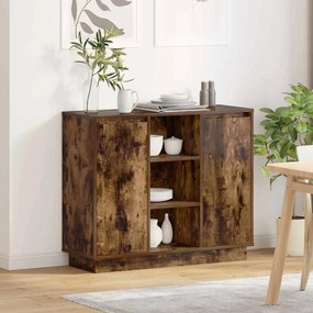 vidaXL Κομοδίνο Καπνιστό Δρύς 90 x 32 x 75 εκ Επεξεργασμένο ξύλο