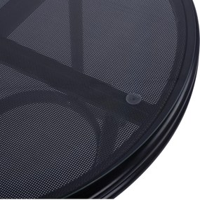 Τραπέζι MOSES Αλουμινίου Bamboo look Μαύρο με Γυαλί Φ70x76Υ εκ. 70x70x76 εκ.