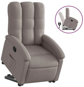 vidaXL Πολυθρόνα Ανακλινόμενη με Ανύψωση Χρώμα Taupe Υφασμάτινη