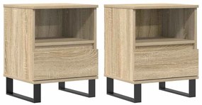 vidaXL Κομοδίνα 2 τεμ. Sonoma Δρυς 40 x 35 x 50 εκ. από Επεξεργ. Ξύλο