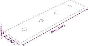 vidaXL Κεφαλάρι Τοίχου 12 pcs Γκρι 60 x 15 cm Τεχνητό Δέρμα