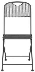 vidaXL Σετ Τραπεζαρίας Κήπου 7 Τεμαχίων Ανθρακί από Μεταλλικό Πλέγμα