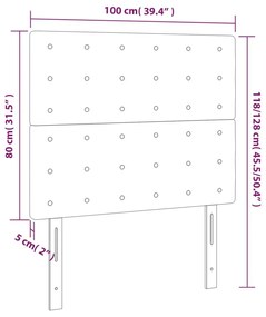 Κεφαλάρι Κρεβατιού LED Σκούρο Μπλε 100x5x118/128 εκ. Βελούδινο - Μπλε