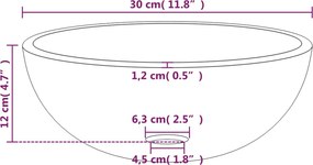 vidaXL Νιπτήρας Λευκός 30x12 εκ. από Ψημένο Γυαλί
