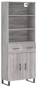 VidaXL Ντουλάπι Γκρι Sonoma 69,5 x 34 x 180 εκ. Επεξεργασμένο Ξύλο