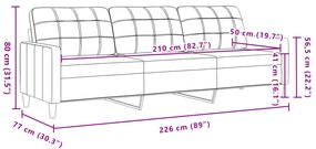 Σαλόνι Σετ 3 Τεμαχίων Μαύρο Ύφασμα + Μαξιλάρια/Υποπόδιο - Μαύρο