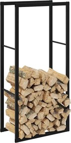 vidaXL Ράφι Καυσόξυλων Μαύρο 55x30x116 εκ. Ατσάλινο