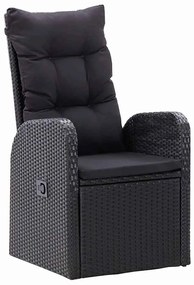 vidaXL Σέτ φαγητού για κήπο 5 pcs Μαύρο συνθετικό ρατάν