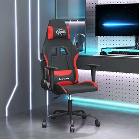 vidaXL Καρέκλα Gaming Μαύρο και κόκκινο Υφασμάτινη