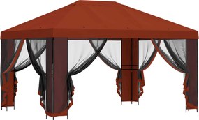 vidaXL Κιόσκι με Πλαϊνές Τοίχους 4 x 3 μ Τερακότα