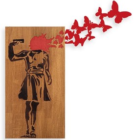Διακοσμητικό Τοίχου Banksy 891TNL3149 62x70cm Multi Wallity Ξύλο,Μέταλλο
