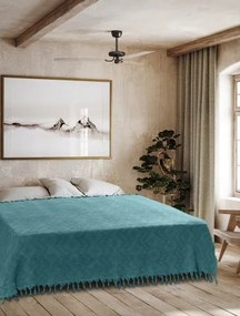 Κουβέρτα Πικέ Ζακάρ TIFOON PETROL