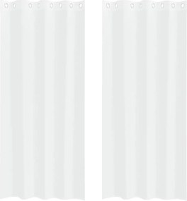 vidaXL Κουρτίνα βυσσινί 2 pcs Λευκό 225 x 140 εκ. Πολυεστέρας