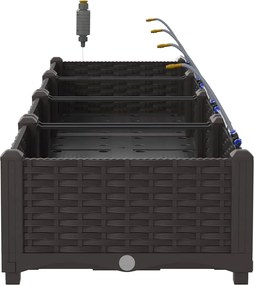 vidaXL Γλάστρα Κήπου 4 pcs Καφέ Ατσάλι