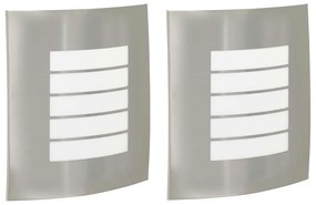 vidaXL Εξωτερικά Φωτιστικά Τοίχου 2 pcs Ασημί 23.5 x 10.5 x 26 εκ