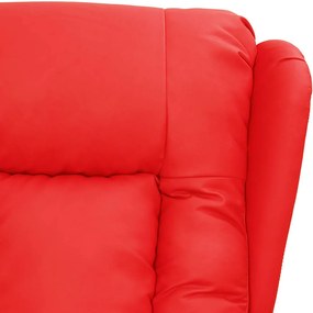 vidaXL Πολυθρόνα Ανακλινόμενη Ηλεκτρική Κόκκινη από Συνθετικό Δέρμα