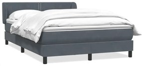 Κρεβάτι Boxspring με Στρώμα Σκούρο Γκρι 140x210 εκ. Βελούδινο - Γκρι