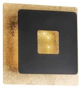 Απλίκα Φωτιστικό Τοίχου LED 7W Hennes 3000K 18x18 Fischer Honsel-30478-Μαύρο-Χρυσό 30478