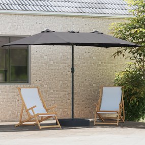 vidaXL Ομπρέλα Κήπου Ανθρακί 385 x 209 x 244 εκατοστά ύφασμα