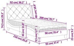 ΚΡΕΒΑΤΙ ΜΕ ΣΤΡΩΜΑ ΑΝΟΙΧΤΟ ΓΚΡΙ 90X200 ΕΚ. ΒΕΛΟΥΔΙΝΟ 3208634