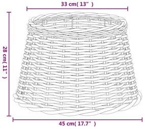 vidaXL Καπέλο Φωτιστικού Λευκό Ø45x28 εκ. από Wicker