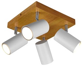 Φωτιστικό Οροφής - Σποτ Marley 812400431 4xGU10 35W 22x22x16cm White Mat Trio Lighting Metal,Wood