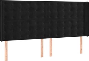 vidaXL Κρεβάτι Boxspring με Στρώμα Μαύρο 160x200 εκ. Βελούδινο