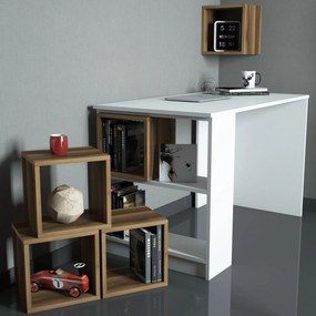 Study Desk &amp; Bookshelf Box - White, Walnut White
Walnut