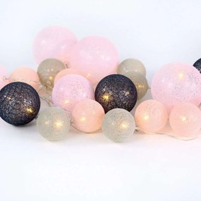 Χριστουγεννιάτικα Λαμπάκια Σειρά Woven Ball Fairy 20 Led X07201160 285+30cm 0,4W Με Μπαταρία Multi-Pink Aca