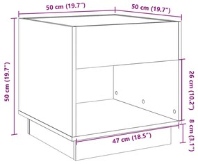 Κομοδίνο Άπειρο Φως LED Λευκό 50x50x50 εκ. - Λευκό