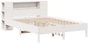vidaXL Κρεβάτι Βιβλιοθήκη Χωρίς Στρώμα 150x200 εκ Μασίφ Ξύλο Πεύκου
