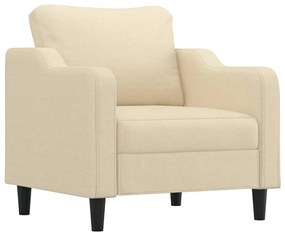 vidaXL Σετ Σαλονιού 4 Τεμαχίων Κρεμ Υφασμάτινο με Μαξιλάρια