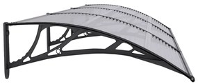 vidaXL Στέγαστρο Πόρτας Μαύρο & Διαφανές 300 x 80 εκ από Πολυκαρβονικό