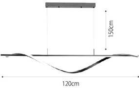 Κρεμαστό φωτιστικό LED 40W 3CCT (by switch on base) σε μαύρο χρώμα D:120cm (6084-BL) - 6084-BL - 21W - 50W - 6084-BL