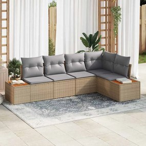 vidaXL Σετ Καναπέ Κήπου 5 pcs μπεζ και ανοιχτό γκρι 264 x 154 x 85 εκ.