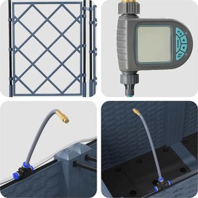 vidaXL Γλάστρα Κήπου 5 pcs Γκρι Ατσάλι