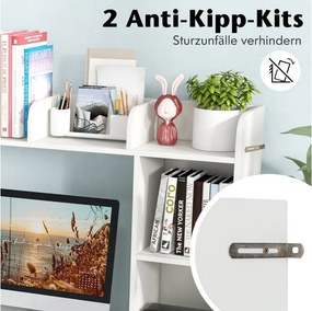 Επιτραπέζια Ραφιέρα Γραφείου με 5 Ράφια 94 x 25 x 74 cm Costway CB10471WH