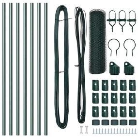 vidaXL Στύλος Περιφράξεων Πράσινο 10 x 0,5 μ. (13 χλστ πλέγμα)