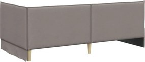 vidaXL Κρεβάτι Γωνίας Taupe 90 x 200 cm ύφασμα