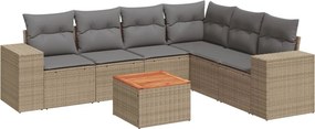 vidaXL Patio Sofa Set 6-θέσια Beige and Grey