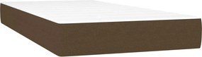 vidaXL Κρεβάτι Boxspring με Στρώμα &amp; LED Σκ.Καφέ 90x200 εκ. Υφασμάτινο