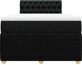 vidaXL Κρεβάτι Boxspring με Στρώμα Μαύρο 120x190 εκ. Υφασμάτινο