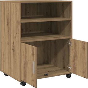 vidaXL Ντουλάπι Τροχήλατο Αρτισιανή Δρυς 60x48x81 εκ. από Επεξ. Ξύλο