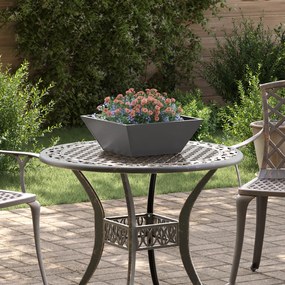 vidaXL Μεταλλική Γλάστρα Μαύρη Μέταλλο 40 x 40 x 15 cm Γλάστρες