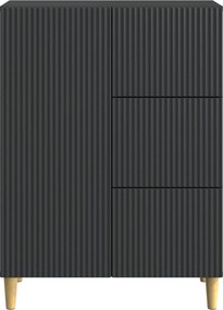vidaXL Πλαϊνό γραφείο Μαύρο 66 x 34,5 x 90 εκ Επεξεργασμένο Ξύλο
