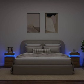 vidaXL Κομοδίνα 2 τεμ. Αρτισιανή Δρυς 35x39x55 εκ. από Επεξεργ. Ξύλο